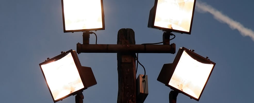 Muliple Floodlihgts On Pole | Orange Energizing Solutions