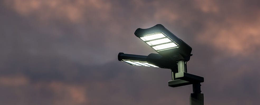 Led Floodlight At Dusk | Orange Energizing Solutions