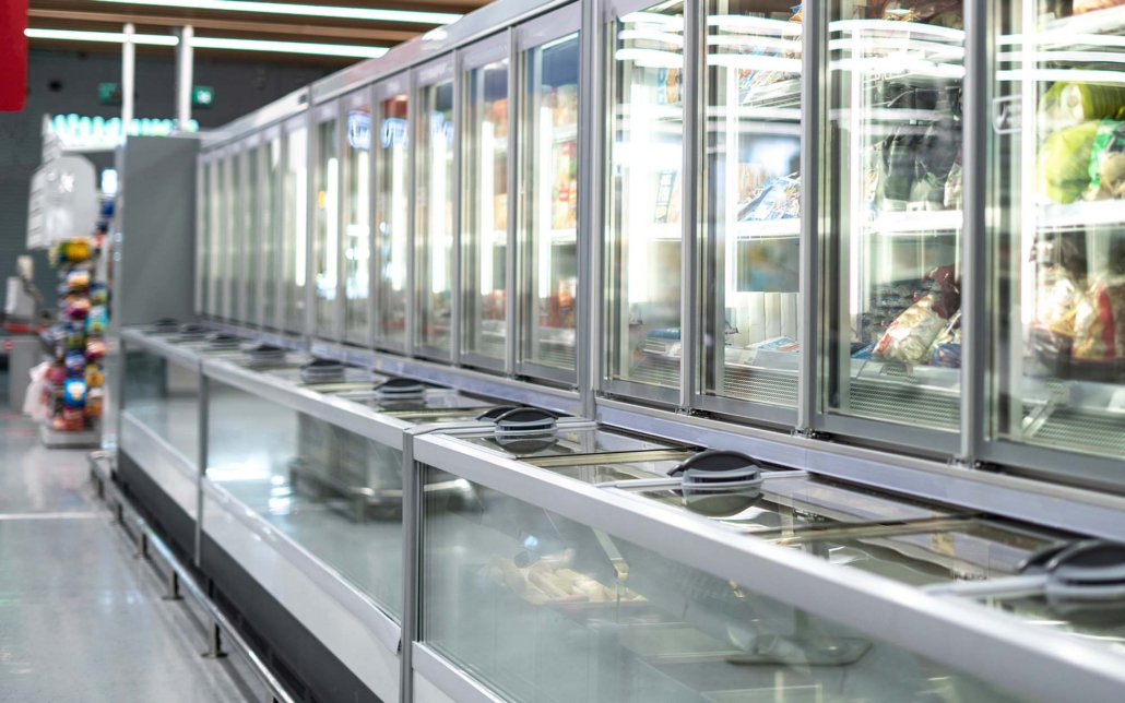 Side View Of Freezers In Store