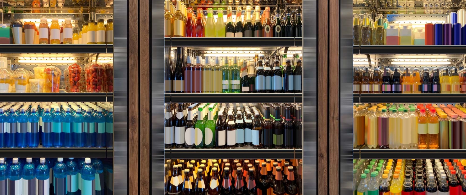 Beverage Coolers Inside Store