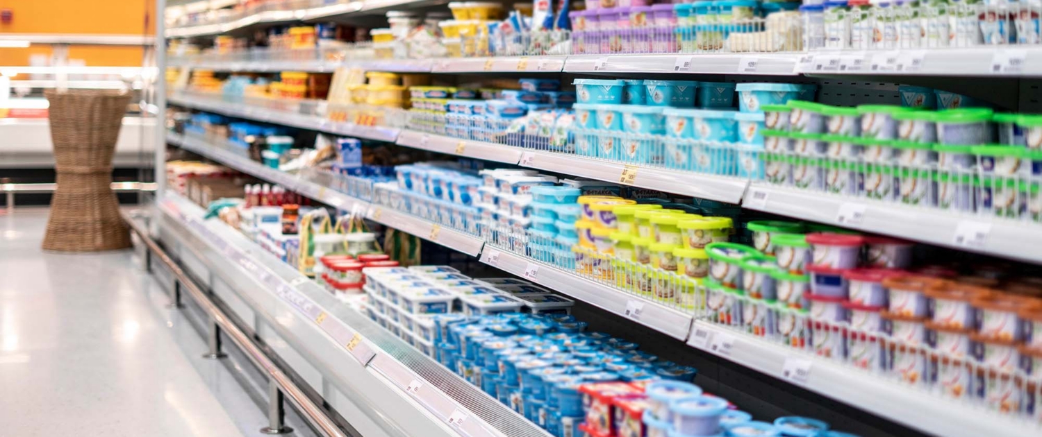 Side View Of A Large Cold Food Section